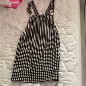 Checkered overall dress